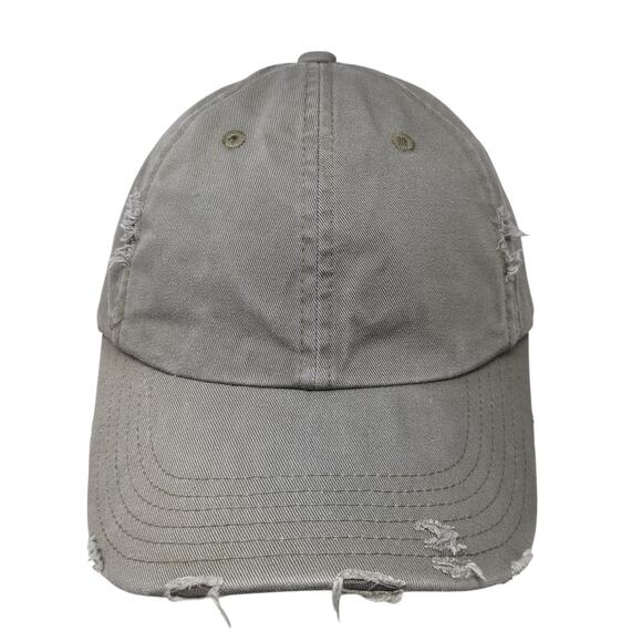 District Slideback Baseball Hat Gray One Size Solid Distressed Blank - Picture 1 of 10